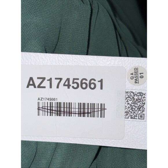 Azazie Millie Dark Green Chiffon Bridesmaid Maxi Dress A12 NWT Wedding Formal - Picture 9 of 15